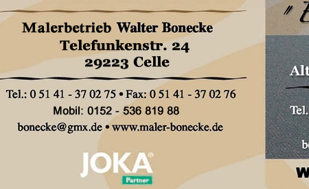 Malermeister Walter Bonecke Celle - JOKA